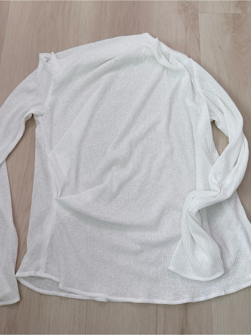 Lightweight White Long-Sleeve Women's Top